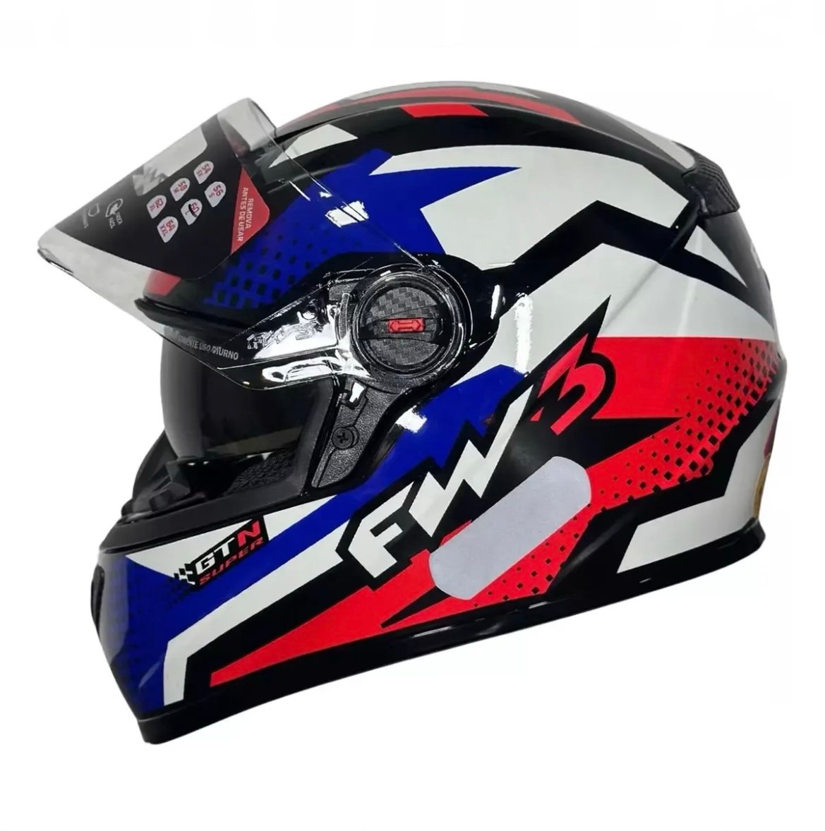Capacete FW3 GTX Super vermelho e azul