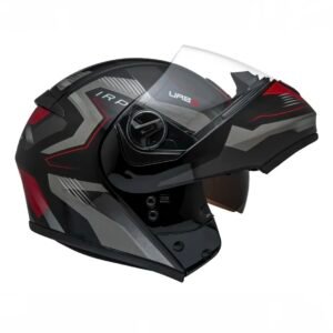 Capacete Peels U-RB2 Skyline preto brilho e vermelho