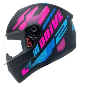 Capacete Fly Drive 2 HG Atitude preto fosco e rosa