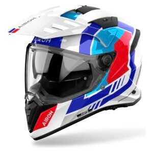 Capacete Airoh Bandit branco azul e vermelho • disponível apenas na loja física