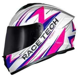 Capacete Race Tech Hit Fuzzy white pink