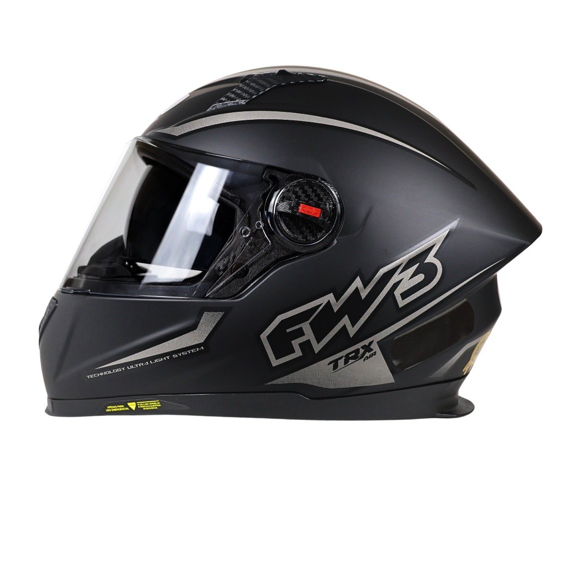 Capacete FW3 TRX Air preto e grafite