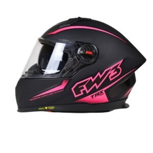 Capacete FW3 TRX Air preto e rosa