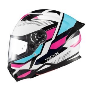 Capacete Texx Hunter Ark preto rosa tiffany