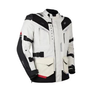 Jaqueta Texx Nomade branca azul e vermelho